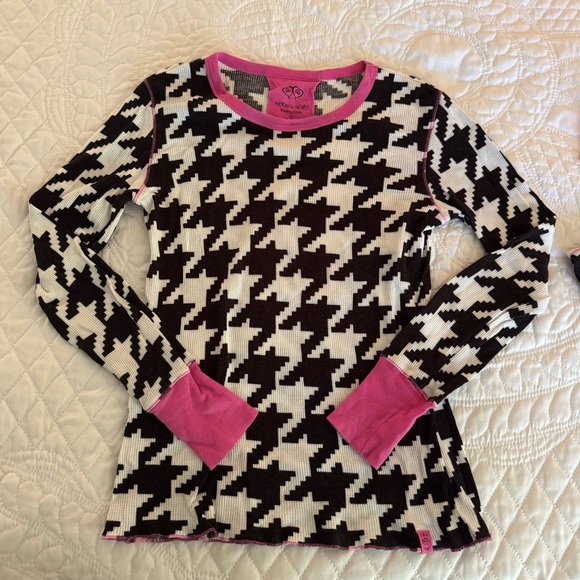 Victoria’s Secret Pajamas, Houndstooth, Thermals, Long Johns, Pink, Black, Small - Picture 6 of 6